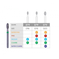 3D Dental Egg Diamond Bur, 379-016F 10/Pk